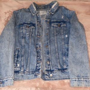 Distressed jean jacket